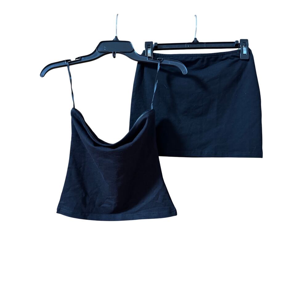Edikted Black Cami Top and Skirt Set